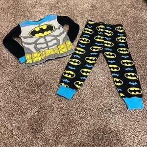Black, Yellow, Gray, Silver, Blue, and White Batman Pajamas